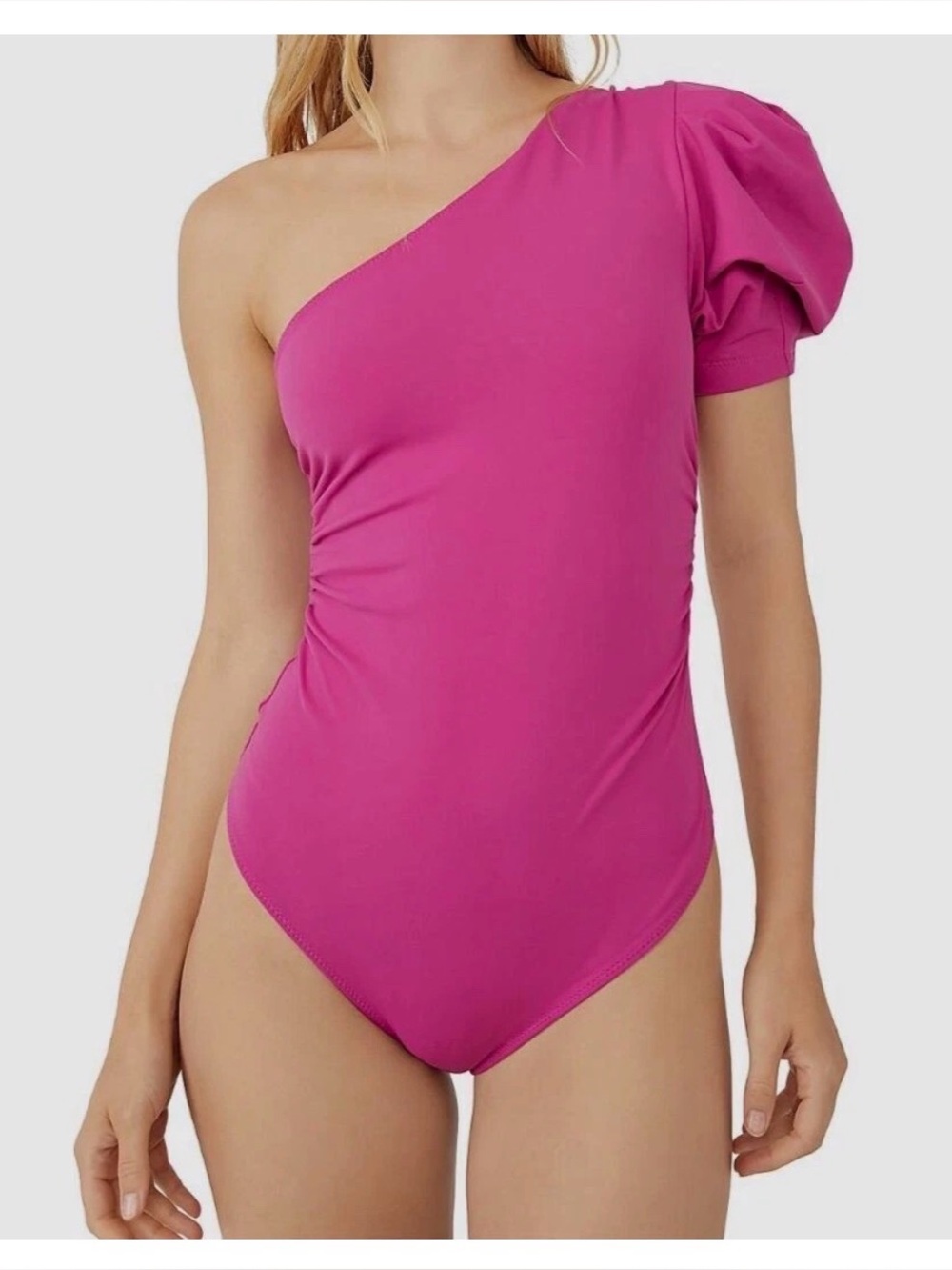 Free People Pink one shoulder body suit in Size Small